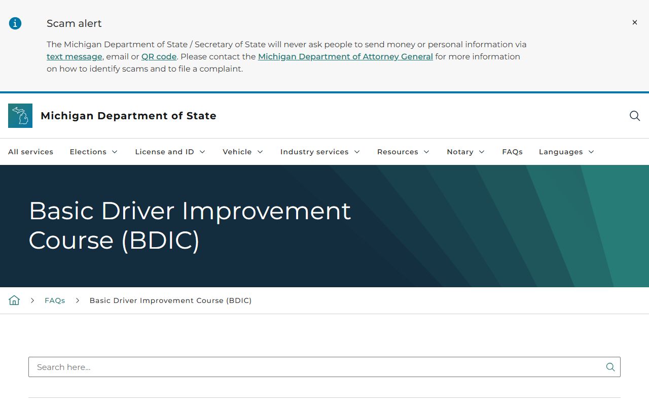 Michigan Basic Driver Improvement Course FAQ affecting Mackinac County traffic records