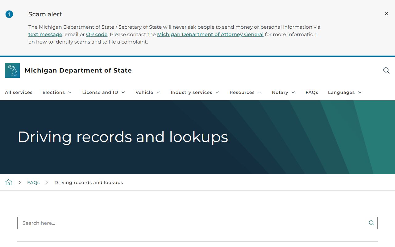 Michigan driver and vehicle records FAQ for Mackinac County traffic record access